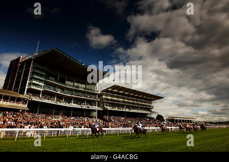 Pferderennen - 2011 Dante Festival - totesport Dante Stakes Day - York Racecourse. Noor Zabeel (No 10) unter Ryan Moore kommt nach Hause, um den Gestüt Stratford Place für Royal Ascot zu gewinnen (grauer Stuffilter verwendet) Stockfoto