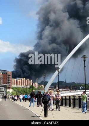 Feuer in Newcastle Stockfoto