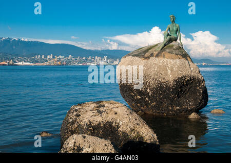 Mädchen im Neoprenanzug Skulptur, Stanley Park, Vancouver, Britisch-Kolumbien, Kanada Stockfoto