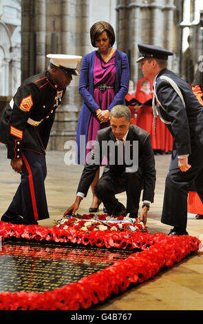 Präsident Obama Staatsbesuch zu UK - Tag eins Stockfoto