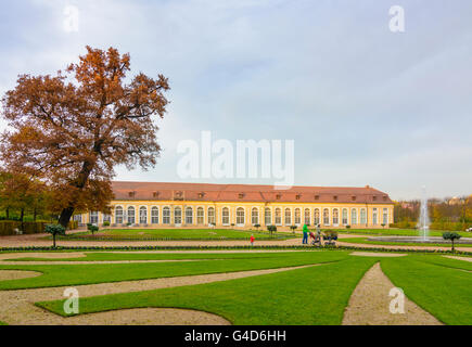 Parkplatz Hofgarten und Orangerie, Deutschland, Bayern, Bayern, Mittelfranken, Mittelfranken, Ansbach Stockfoto