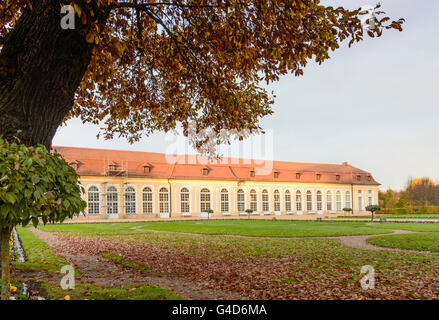 Parkplatz Hofgarten und Orangerie, Deutschland, Bayern, Bayern, Mittelfranken, Mittelfranken, Ansbach Stockfoto