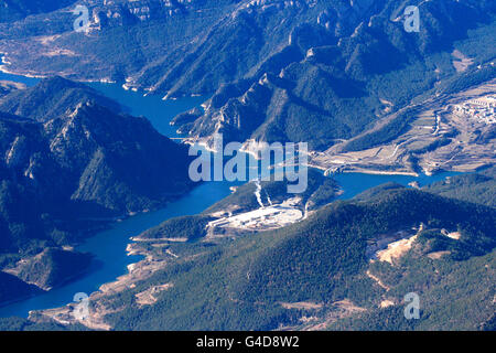 LLosa del Cavall Reservoir, Luftbild. Lerida Provincia. Katalonien. Spanien Stockfoto