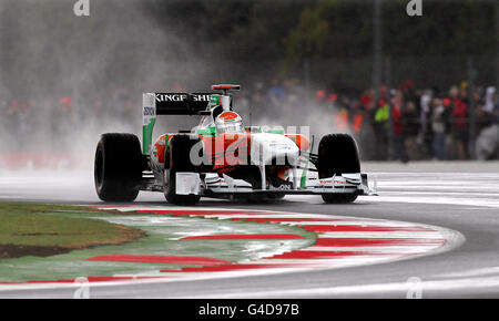 Adrian Sutil von Force India beim Training des Santander British Grand Prix auf dem Silverstone Circuit, Northamptonshire. Freitag, 8. Juli 2011. Bildnachweis sollte lauten: David Davies/PA Wire. Stockfoto
