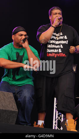 Das Lovebox Festival - London. De La Soul beim Lovebox Musikfestival im Victoria Park, Hackney, London. Stockfoto