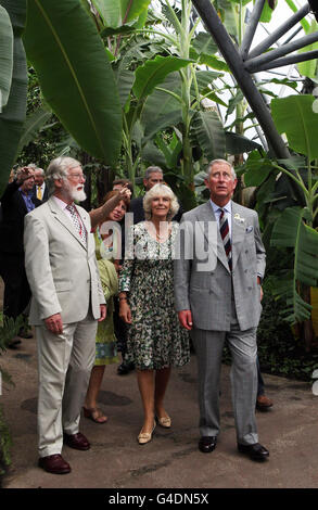 Charles und Camilla besuchen, Devon und Cornwall Stockfoto