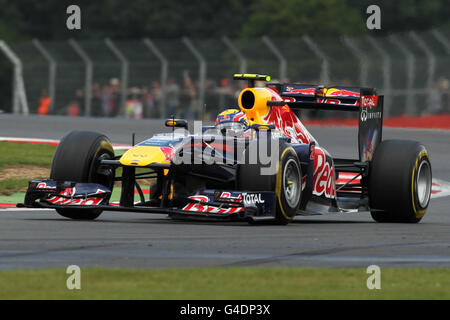 Mark Webber von Red Bull Racing beim Santander British Grand Prix auf dem Silverstone Circuit, Northamptonshire. Sonntag, 10. Juli 2011. Stockfoto