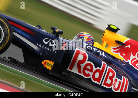 Mark Webber von Red Bull Racing beim Santander British Grand Prix auf dem Silverstone Circuit, Northamptonshire. Sonntag, 10. Juli 2011. Stockfoto