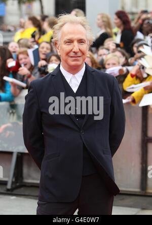 Alan Rickman kommt zur Weltpremiere von Harry Potter und die Heiligtümer des Todes: Teil 2. Stockfoto