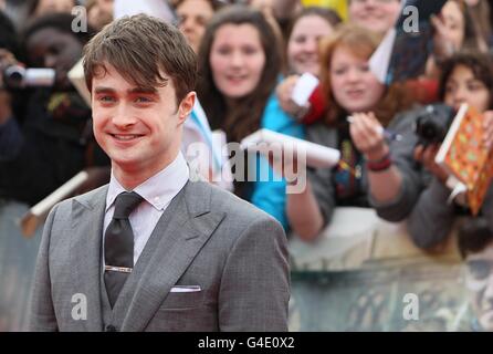 Daniel Radcliffe kommt zur Weltpremiere von Harry Potter und die Heiligtümer des Todes: Teil 2. Stockfoto