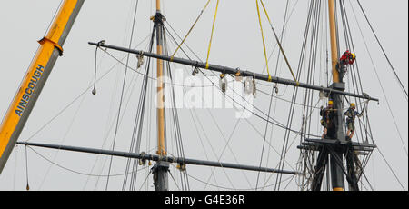 HMS Victory Restaurierung Stockfoto