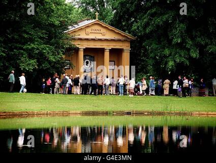 DIANA Althorp Tempel Stockfoto