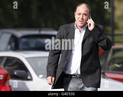 Max Kay, 36, von Waylands Drive, Hunts Cross, Liverpool, kommt heute am Chester Crown Court an, wo er angeklagt wird, einen verheerenden Brand in einem Landhaus, in dem seine Hochzeitsfeier stattfand, zu verursachen. Stockfoto