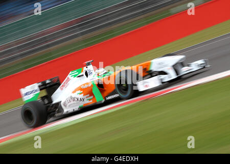 Adrian Sutil vom Team Force India beim Training des British Grand Prix von Santander auf dem Silverstone Circuit, Northamptonshire. Freitag, 8. Juli 2011. Bildnachweis sollte lauten: David Davies/PA Wire. Stockfoto