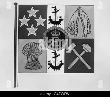 Der persönliche Royal Standard von Queen Elizabeth II für Neuseeland. Stockfoto