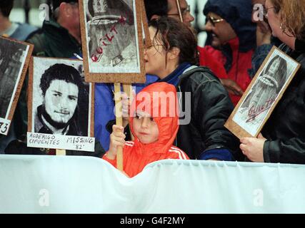 Polizei protestieren Pinochet 3 Stockfoto