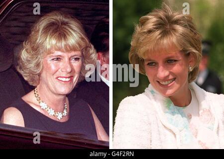 Zusammengesetztes Bild. Foto der PA-Bibliothek vom 18/7/97 : Camilla Parker Bowles Foto von Barry Batchelor/PA Stockfoto