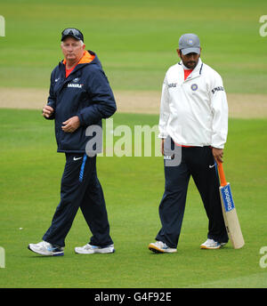 -Npower zweiten Test - England V Indien - Indien Netze Session - Tag eins - Trent Bridge Cricket Stockfoto