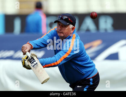 Indiens Trainer Duncan Fletcher während einer Nets-Session in Edgbaston, Birmingham. Stockfoto