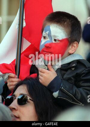 CHILENISCHE Protest/Pinochet Stockfoto