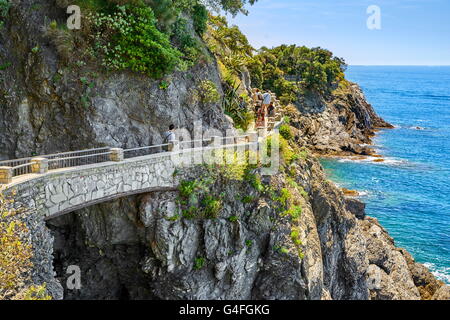 Touristischen Wanderweg von Monterosso, Vernazza, Cinque Terre, Ligurien, Italien Stockfoto