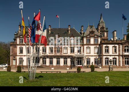 Schloss und Hotel Chateau de Pourtales in Straßburg, Elsass, Frankreich Stockfoto