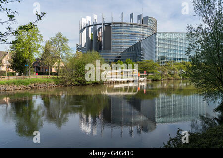 Europäischen Parlamentsgebäude in Straßburg, Elsass, Frankreich Stockfoto