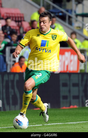 Fußball - Barclays Premier League - Wigan Athletic gegen Norwich City - DW Stadium. Russell Martin, Norwich City Stockfoto