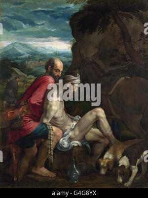 Jacopo Bassano - der barmherzige Samariter Stockfoto