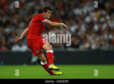 Fußball - UEFA Euro 2012 - Qualifikation - Gruppe G - England gegen Wales - Wembley Stadium. Gareth Bale von Wales während des UEFA Euro 2012-Qualifikationsspiel im Wembley Stadium, London. Stockfoto