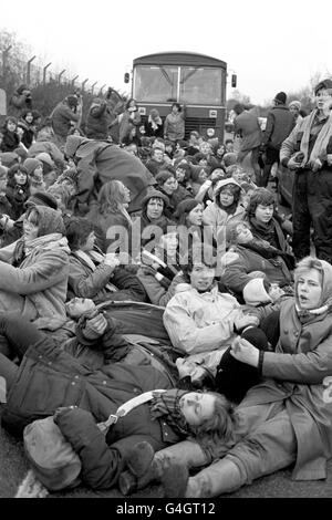 Frieden Frauenlager - RAF Greenham Common Air Base - 1982 Stockfoto