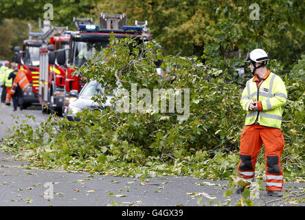 Stürme und Unwetter im Vereinigten Königreich Stockfoto