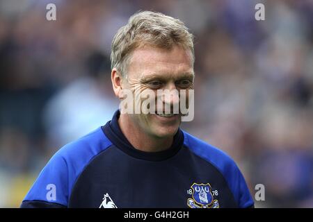 Fußball - Barclays Premier League - Blackburn Rovers gegen Everton - Ewood Park. Everton-Manager David Moyes vor dem Kick-off Stockfoto