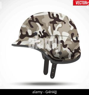 Moderne militärische Tarnung Helm. Seitenansicht. Stock Vektor