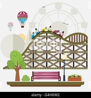 Flache Vektor-Illustration von Unterhaltungs-Show. Stadt-cartoon Stock Vektor