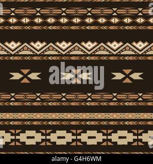 Ethnische Musterdesign mit tribal Motiven. Ethnische stilisierte abstrakte Wallpaper. Aztekische Muster. Vektor nahtlose Hintergrund mit Stock Vektor