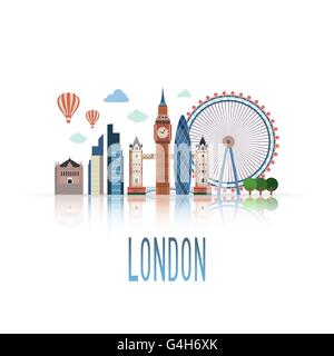London Landschaft abstrakt. Flache Vektorgrafik. Stock Vektor