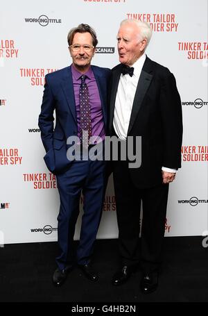 Gary Oldman und John Le Carre kommen zur UK-Premiere von Tinker, Schneider, Soldier Spy, im BFI Southbank, Belvedere Road, London. Stockfoto