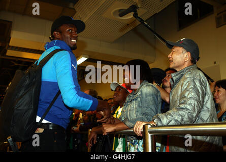 Leichtathletik - Dai grün und Mo Farah nach Hause kommen - Heathrow Flughafen Stockfoto