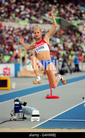 Leichtathletik - IAAF Weltmeisterschaften 2011 - Tag zwei - Daegu. Die russische Darya Klishina tritt beim Weitsprung an Stockfoto