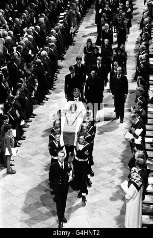 Royalty - Beerdigung von Earl Mountbatten of Burma - Westminster Abbey Stockfoto