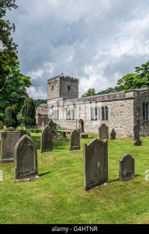 St. Michael und alle Engel Pfarrkirche am Hubberholme im oberen Wharfedale in den Yorkshire Dales National Park Stockfoto