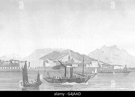 CORSE (Korsika)-DU-SUD: Ajaccio, antiken print 1835 Stockfoto