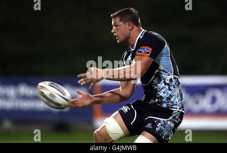 Rugby Union - RaboDirect PRO12 - Glasgow Warriors gegen Newport-Gwent Dragons - Firhill. Rob Verbakel von Glasgow Warriors gibt sein Heimdebüt während des RaboDirect PRO12-Spiels in Firhill, Glasgow. Stockfoto