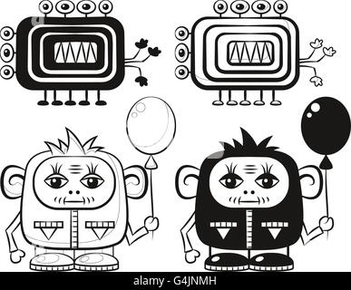 Cartoon-Monster-Satz Stock Vektor
