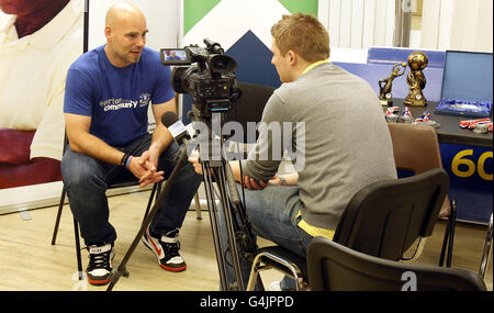Everton Torwart Marcus Hahnemann hält eine Fragen und Antworten Session während des Everton in the Community und World Health Day an der Greenbank Sports Academy, Liverpool Stockfoto