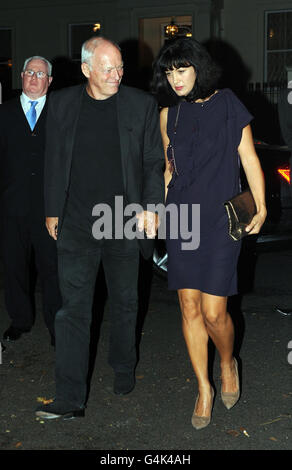 David Gilmour und Frau Polly Samson im Norden Londons, nach seiner Heirat mit Nancy Shevell heute im Westminster Registry Office. Stockfoto