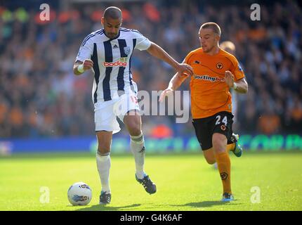 Fußball - Barclays Premier League - West Bromwich Albion gegen Wolverhampton Wanderers - The Hawthorns. West Bromwich Albions Steven Reid (links) und Wolverhampton Wanderers Jamie O'Hara (rechts) in Aktion Stockfoto