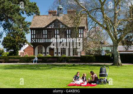 UK, Herefordshire, Leominster, The Grange, historische Gebäude aus Holz gerahmt, ehemalige Markthalle Stockfoto