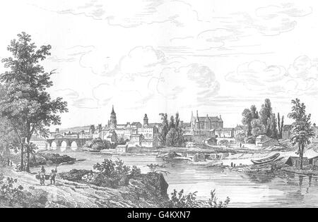 TARN-ET-GARONNE: Montauban, antiken print 1835 Stockfoto